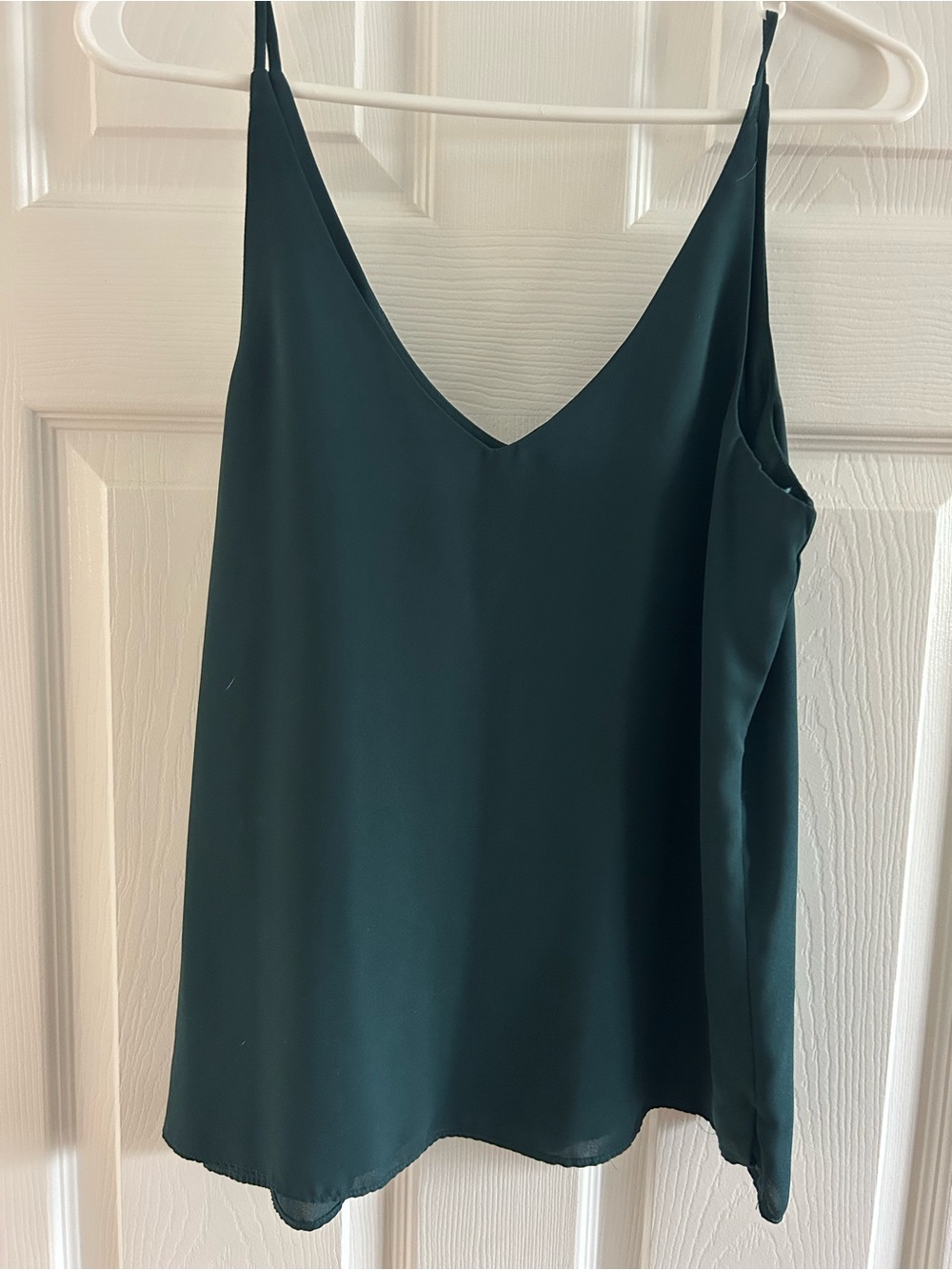 twik Dark Green Satin V-Neck Camisole